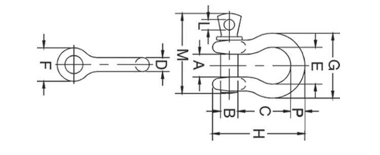 G-209A弓形卸扣尺寸