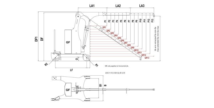 帶旋轉(zhuǎn)臂工業(yè)液壓小吊車尺寸