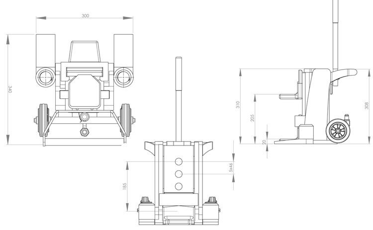 JH15G plus EX德國(guó)爪式千斤頂尺寸